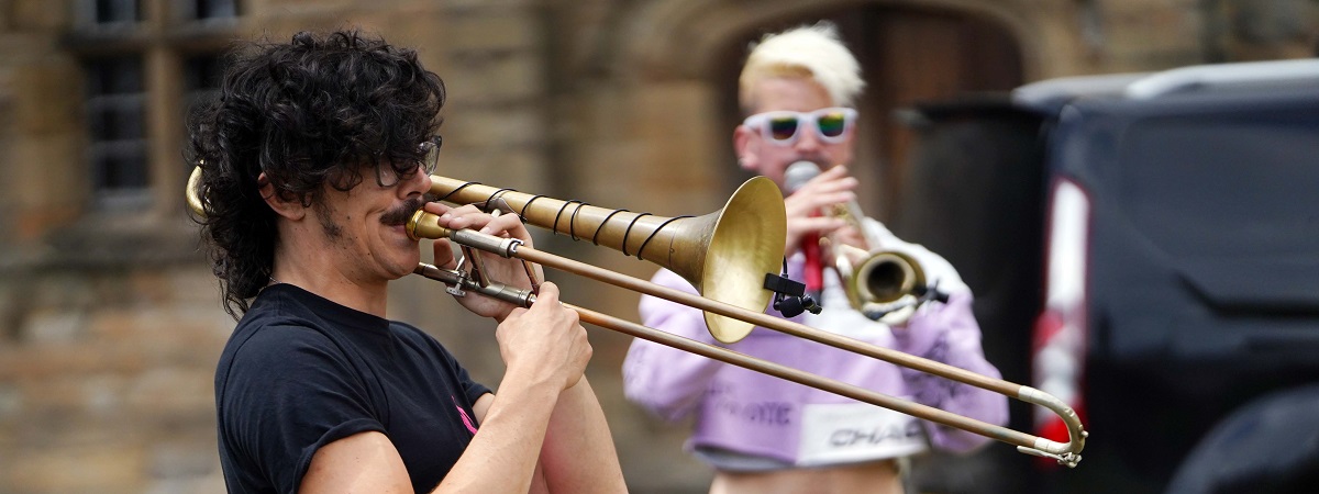 Loud Noises performing at Durham Brass Festival's Streets of Brass